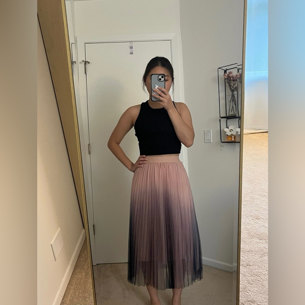 Pleated Ombré Tulle Skirt
